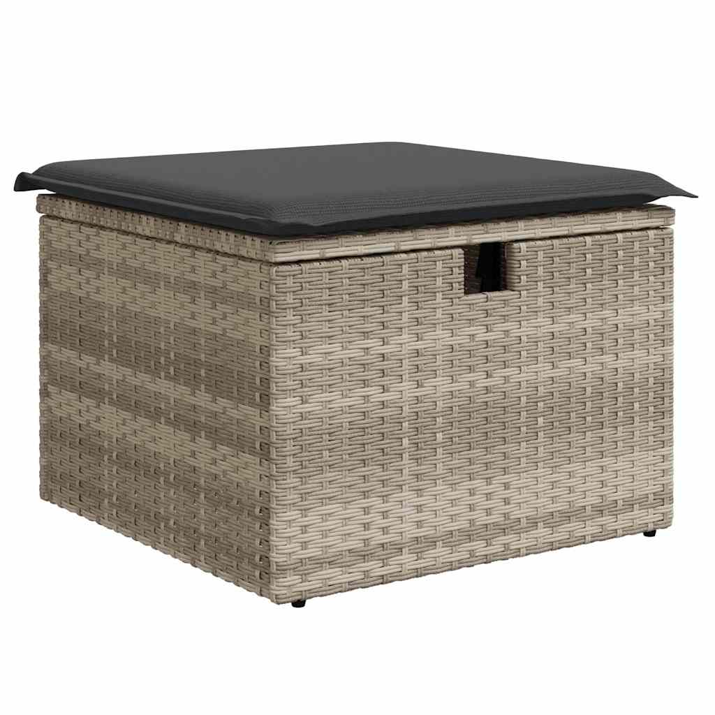 Set Divano da Giardino 8pz con Cuscini Grigio Chiaro Polyrattan - immagine 7