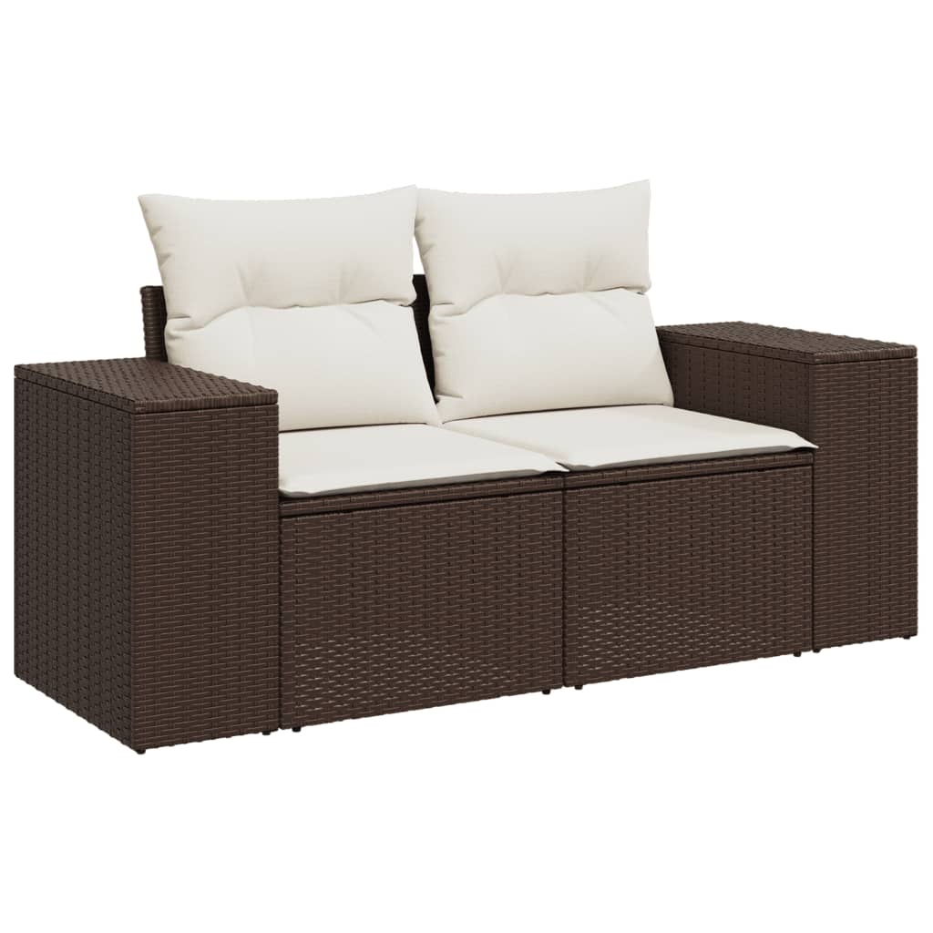Set Divano da Giardino 6 pz con Cuscini Marrone in Polyrattan - immagine 3