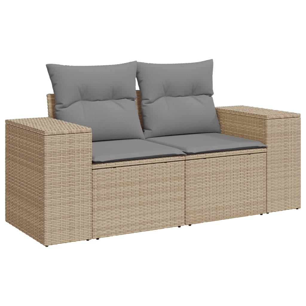 Set Divani da Giardino 9 pz con Cuscini Nero in Polyrattan - immagine 5