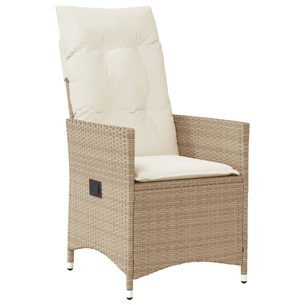 Set da Pranzo da Giardino 5 pz con Cuscini Beige in Polyrattan - immagine 3