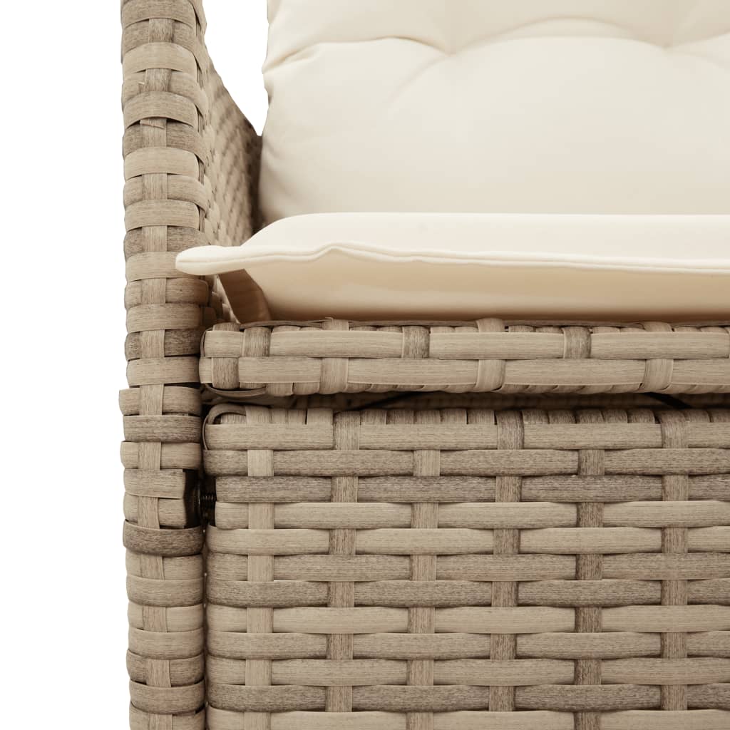 Set da Pranzo da Giardino 5 pz con Cuscini Beige in Polyrattan - immagine 4