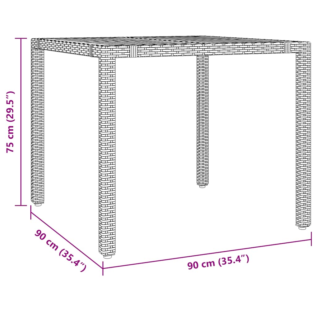 Set Bistrò da Giardino 3 pz con Cuscini in Polyrattan Nero - immagine 7
