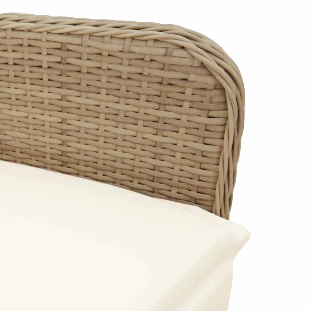 Set Bistrò da Giardino 7 pz con Cuscini in Polyrattan Marrone - immagine 5