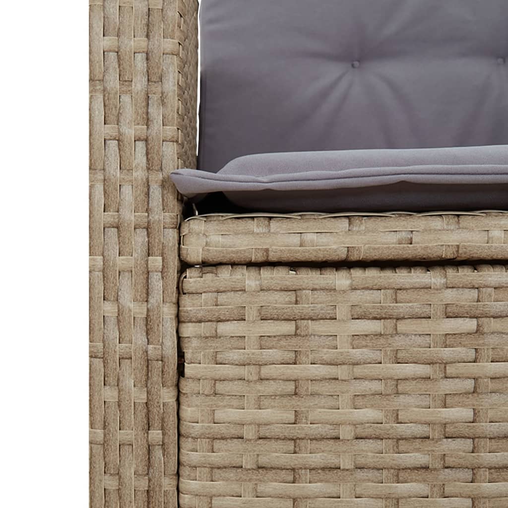 Set da Pranzo da Giardino 4 pz con Cuscini Beige in Polyrattan - immagine 6