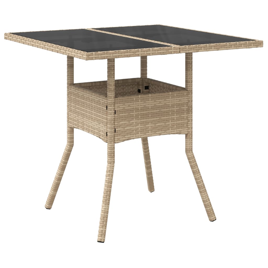 Set da Pranzo da Giardino 5 pz con Cuscini Polyrattan e Vetro - immagine 4