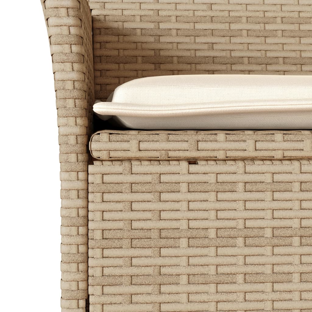 Set da Pranzo da Giardino 5 pz con Cuscini Polyrattan e Vetro - immagine 5