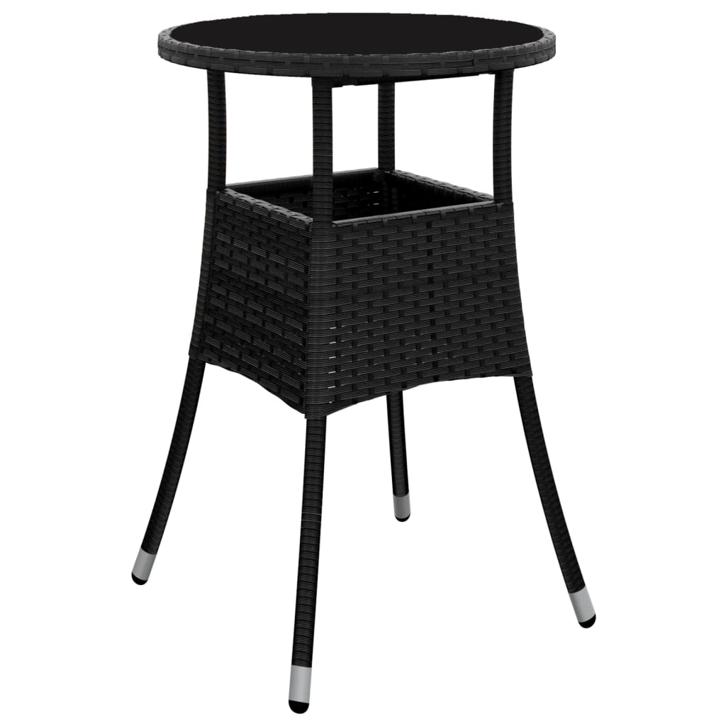 Set da Pranzo da Giardino 3 pz con Cuscini Polyrattan e Vetro - immagine 4