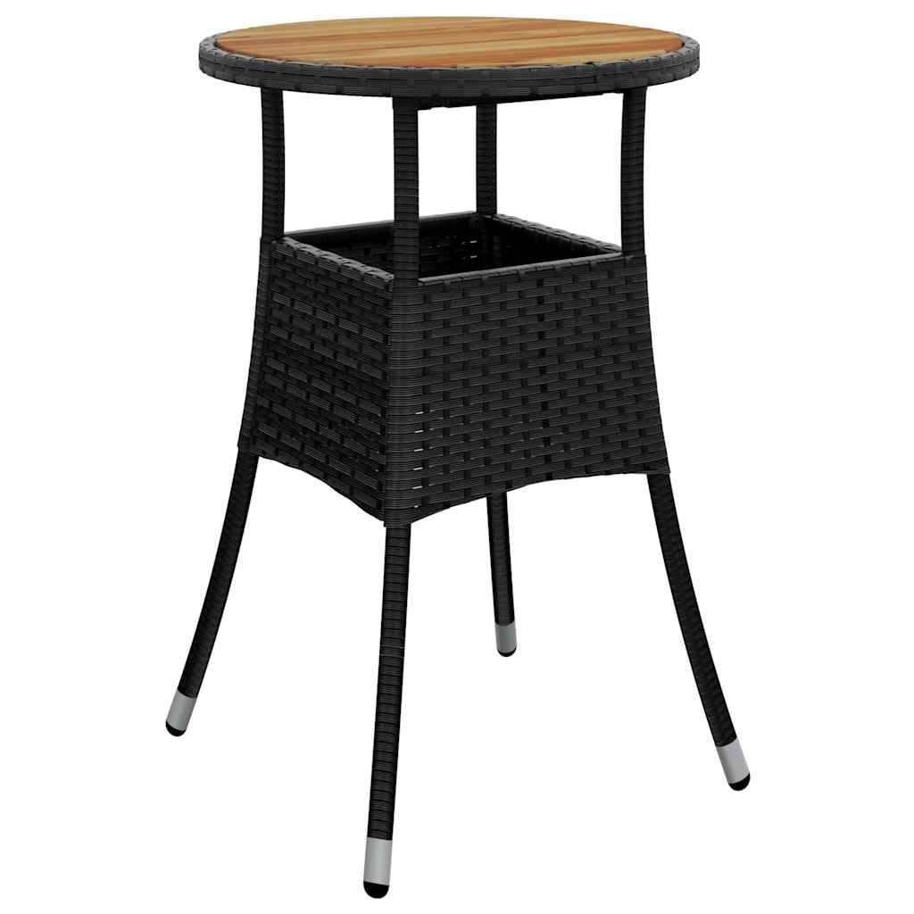 Set Pranzo da Giardino 5 pz con Cuscini Nero Polyrattan Acacia - immagine 4