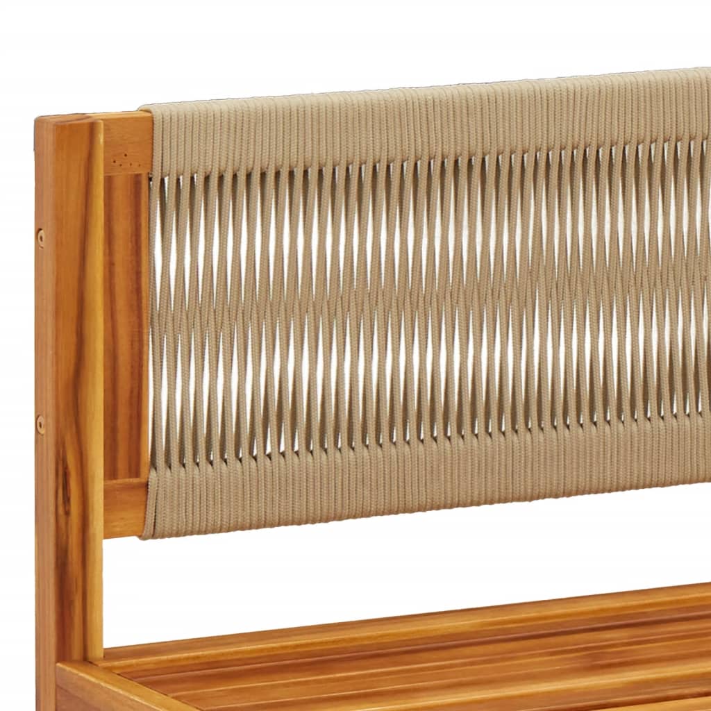 Set di divani da giardino 3 pezzi con cuscini in legno di acacia e corda - immagine 7