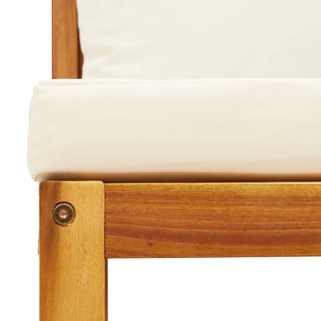 Set di divani da giardino 3 pezzi con cuscini in legno di acacia e corda - immagine 8