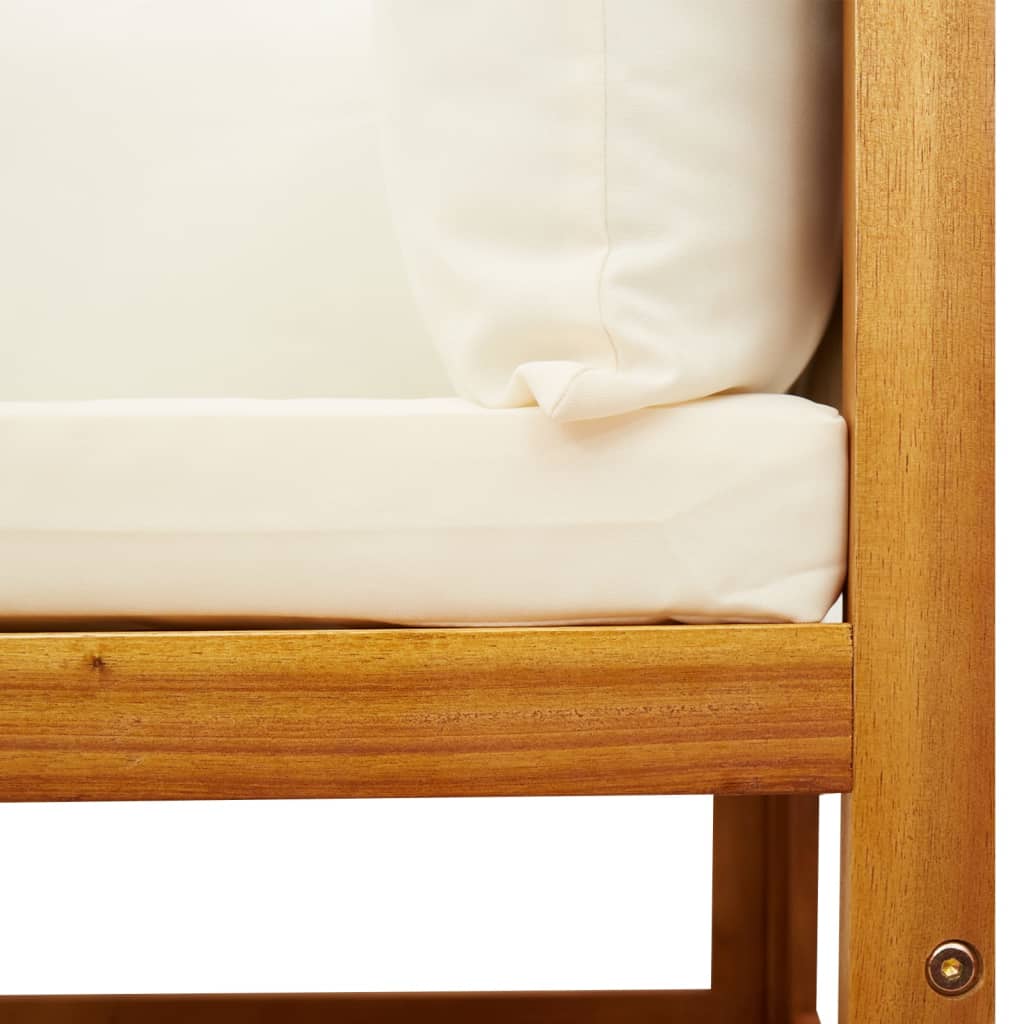 Set di divani da giardino 3 pezzi con cuscini in legno di acacia e corda - immagine 9