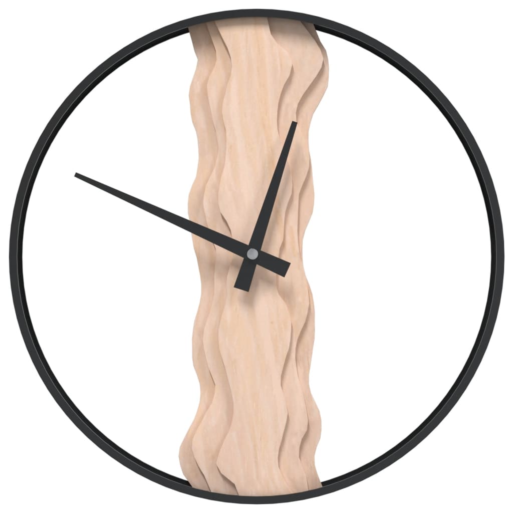 Orologio a Parete Marrone Ø35 cm in Ferro e Legno di Quercia - immagine 2