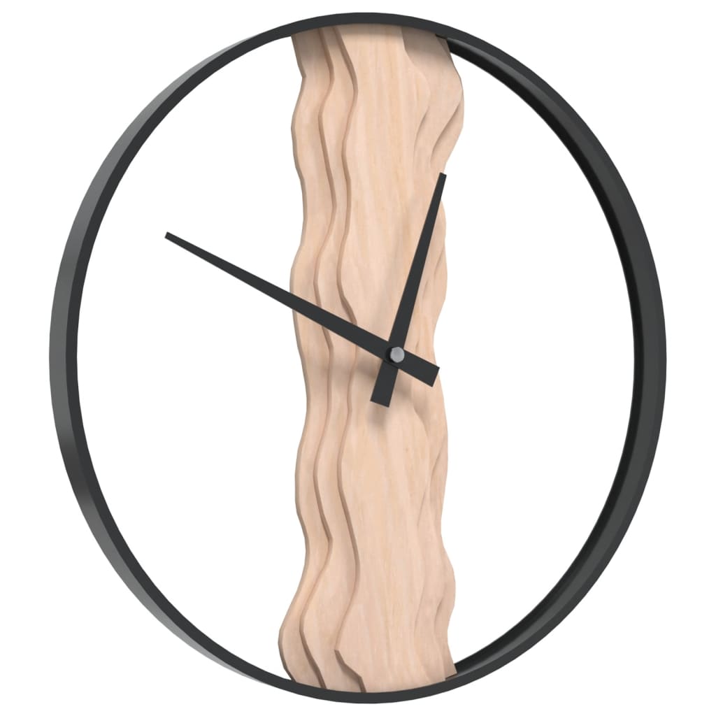 Orologio a Parete Marrone Ø35 cm in Ferro e Legno di Quercia - immagine 3