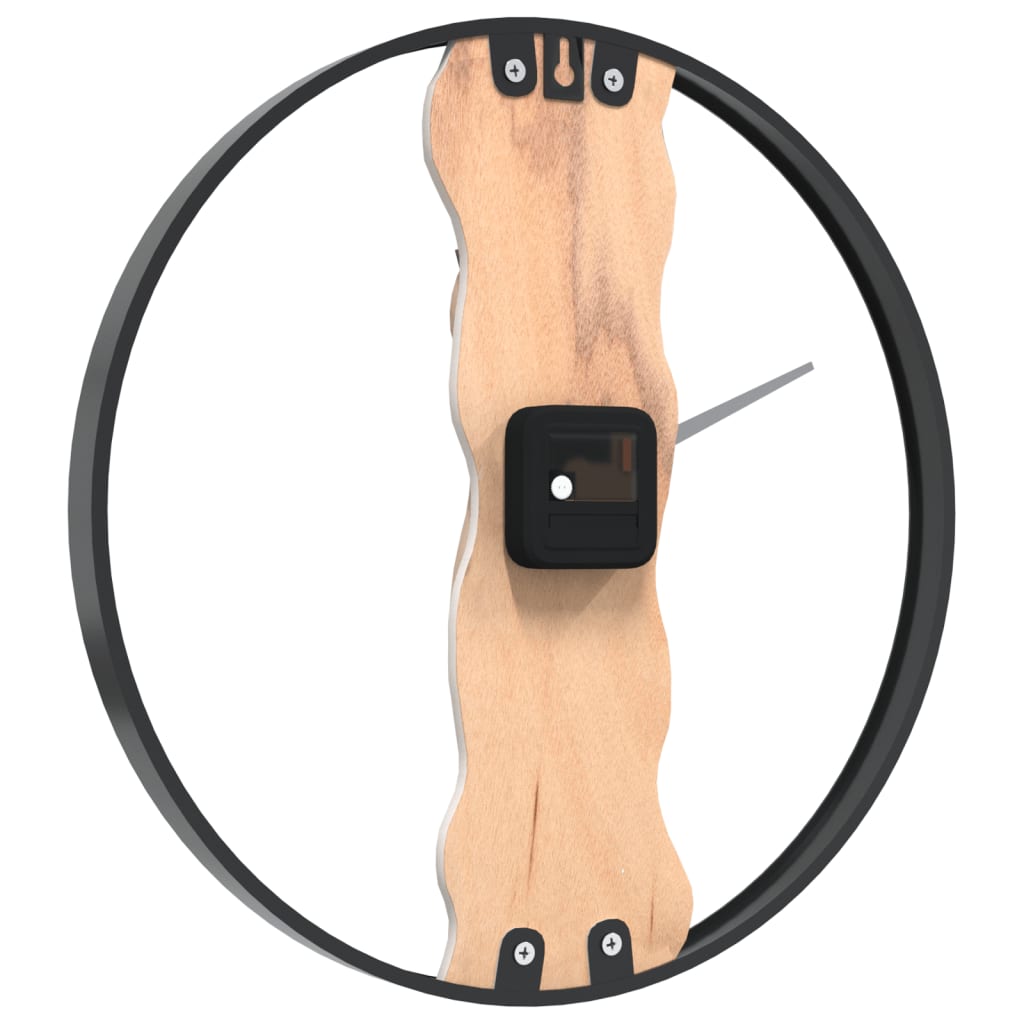 Orologio a Parete Marrone Ø35 cm in Ferro e Legno di Quercia - immagine 5