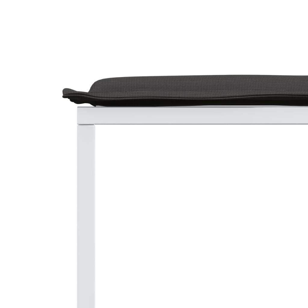 Sgabelli Giardino con Cuscini 4 pz Bianchi Acciaio e Textilene - immagine 8