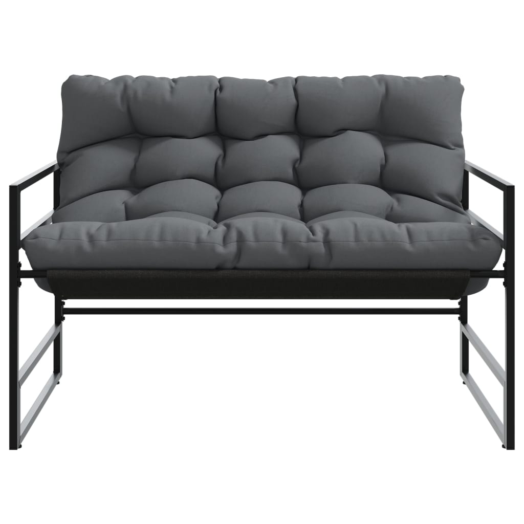 Panchina da Giardino con Cuscino Antracite 113 cm in Acciaio - immagine 4