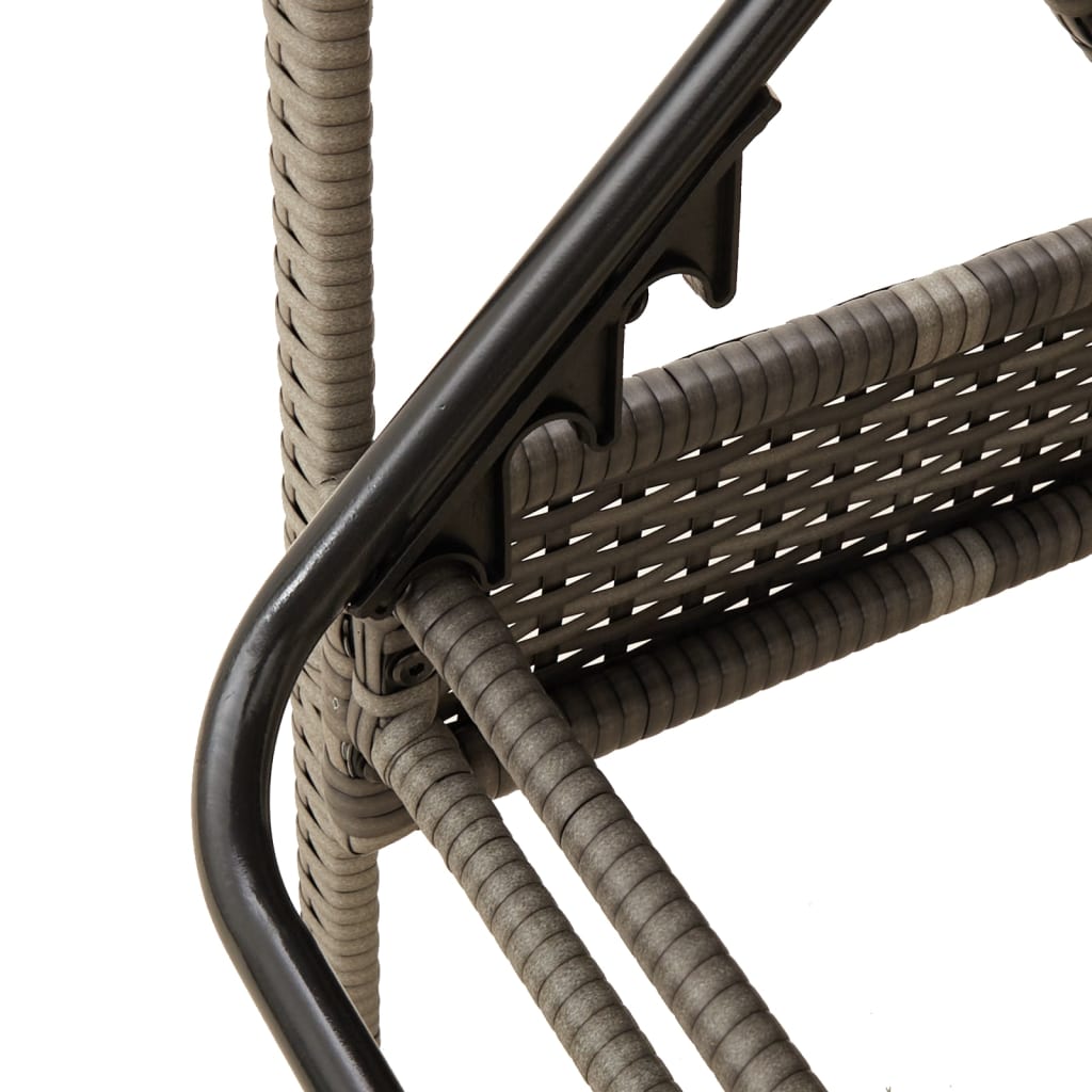 Lettino Prendisole con Cuscino Grigio 63x200x81 cm in Polyrattan (solo USA) - immagine 8