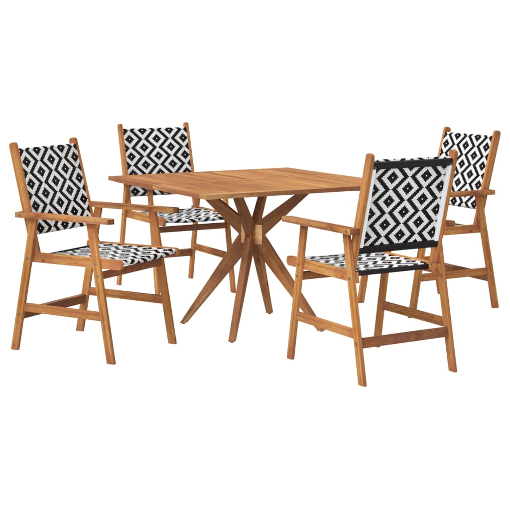Set da Pranzo per Giardino 5 pz in Legno Massello di Acacia - immagine 2