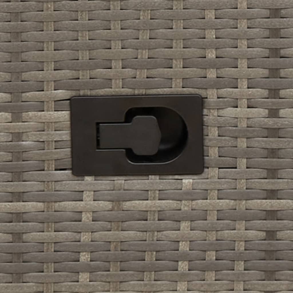 Divano da giardino reclinabile a 2 posti con tavolo grigio in polyrattan - immagine 8