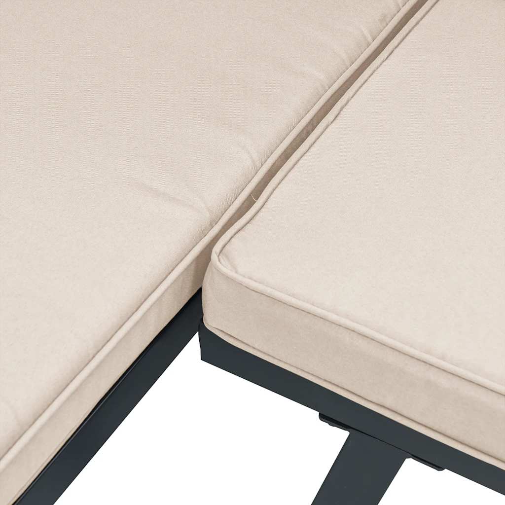 Divani Giardino con Cuscini 5pz Neri Acciaio Verniciato Polvere - immagine 7