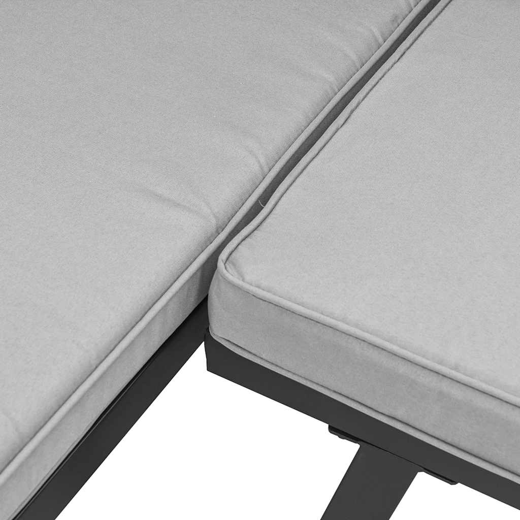 Divani Giardino con Cuscini 4pz Neri Acciaio Verniciato Polvere - immagine 6