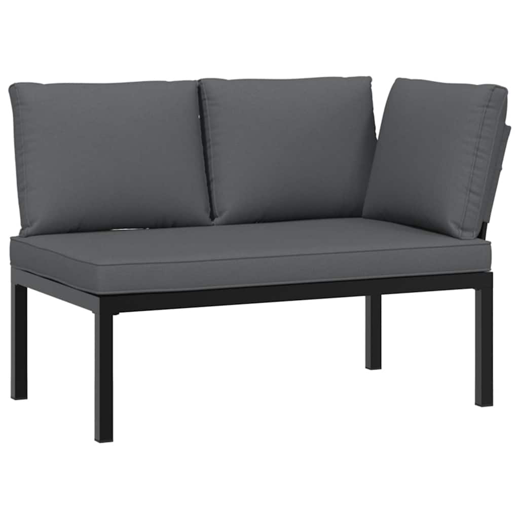 Set Divani da Giardino 3 pz con Cuscini in Alluminio Nero - immagine 3