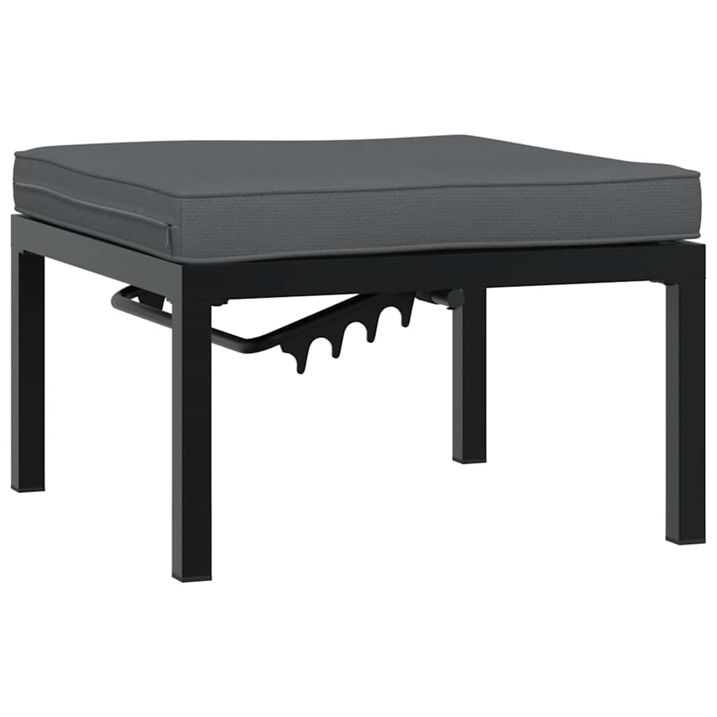 Set Divani da Giardino 3 pz con Cuscini in Alluminio Nero - immagine 4