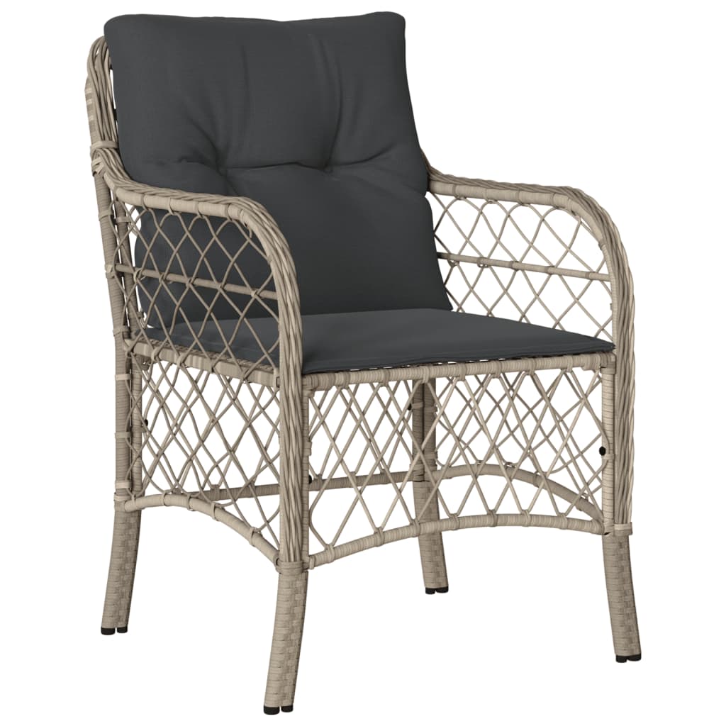 Set Pranzo da Giardino 5pz con Cuscini Grigio Chiaro Polyrattan - immagine 3