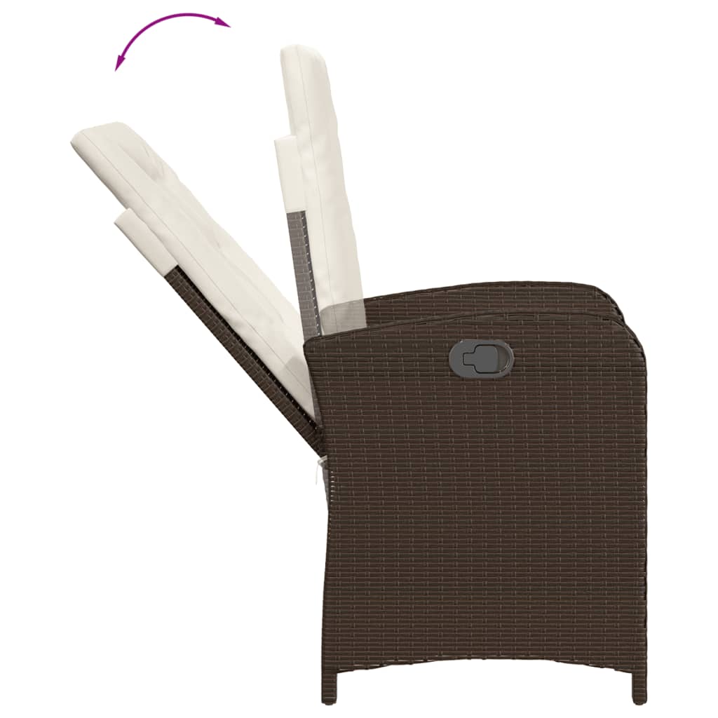 Set da Pranzo da Giardino 5pz con Cuscini in Polyrattan Marrone - immagine 4