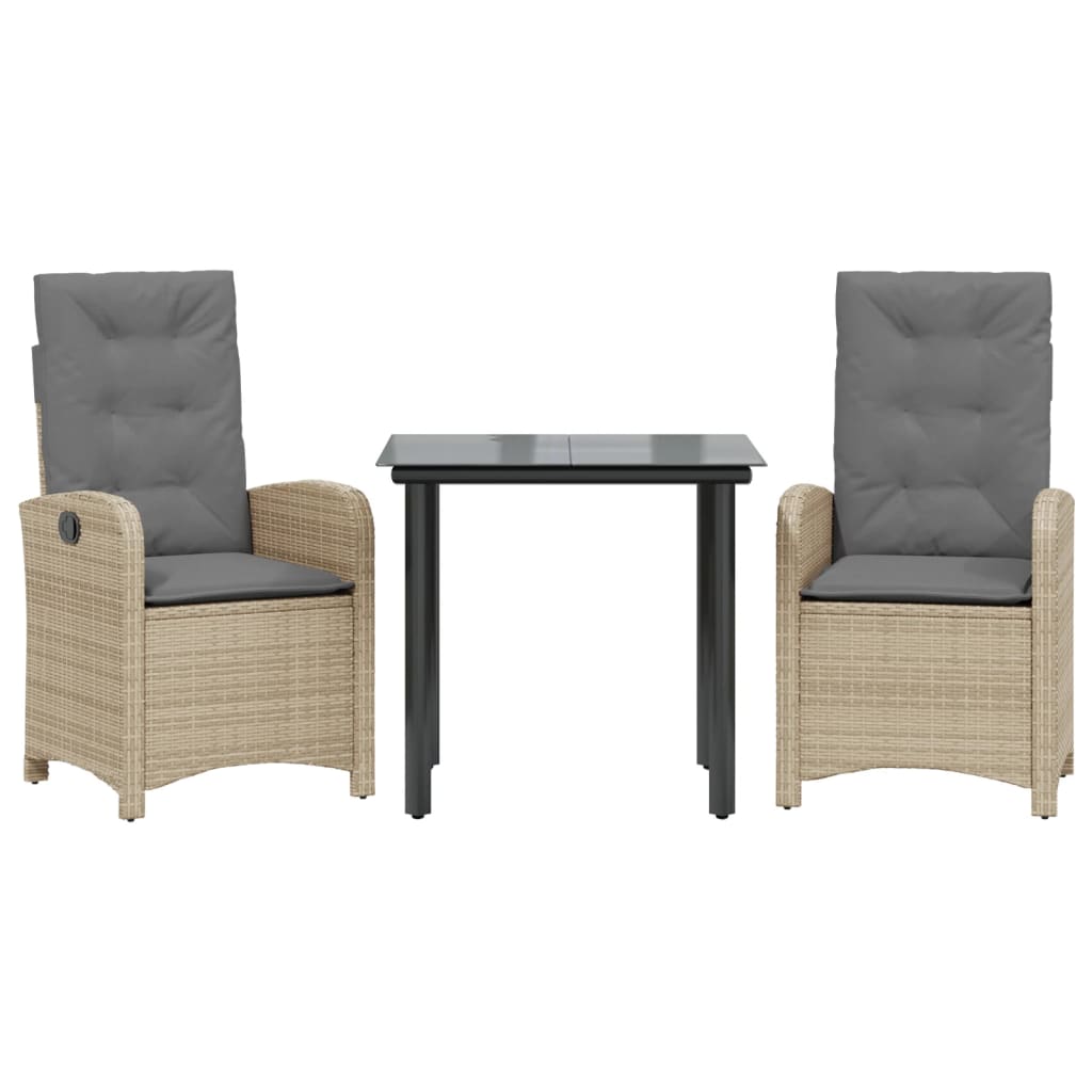 Set Pranzo da Giardino 5 pz con Cuscini Beige Misto Polyrattan - immagine 2