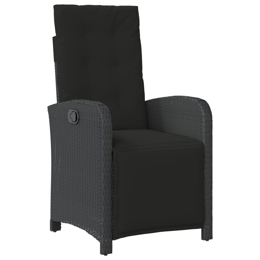 Set da Bistrò 3 pz con Cuscini Nero in Polyrattan - immagine 3