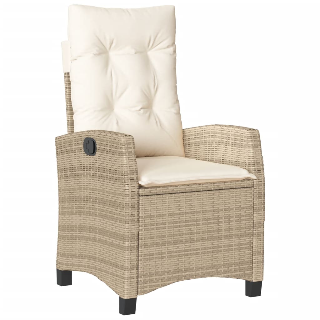 Set da Pranzo da Giardino 5 pz con Cuscini Beige in Polyrattan - immagine 4