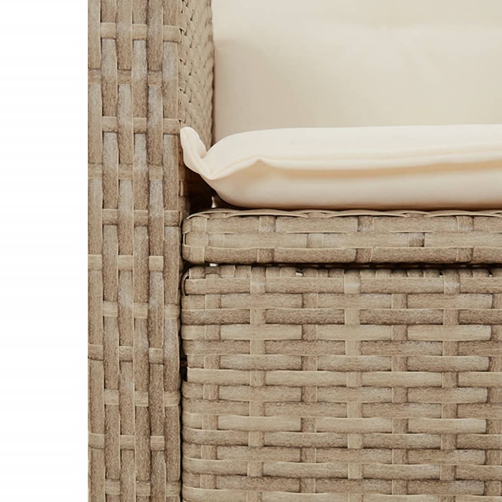 Set da Pranzo da Giardino 5 pz con Cuscini Beige in Polyrattan - immagine 6
