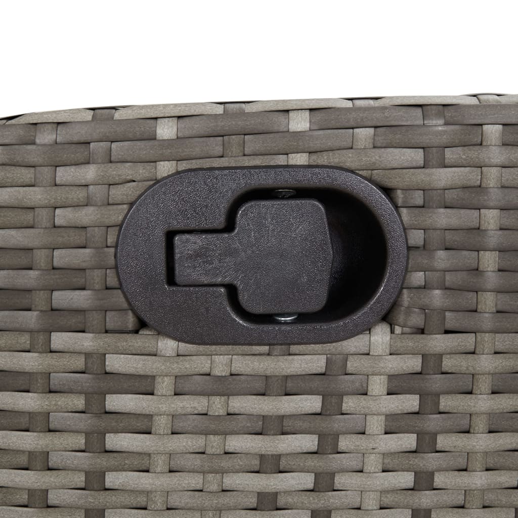 Set da Pranzo da Giardino 3 pz con Cuscini in Polyrattan Grigio - immagine 5