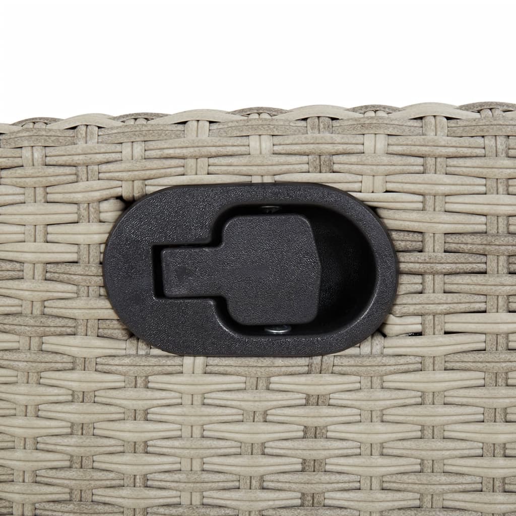 Set Pranzo da Giardino 5pz con Cuscini Grigio Chiaro Polyrattan - immagine 8