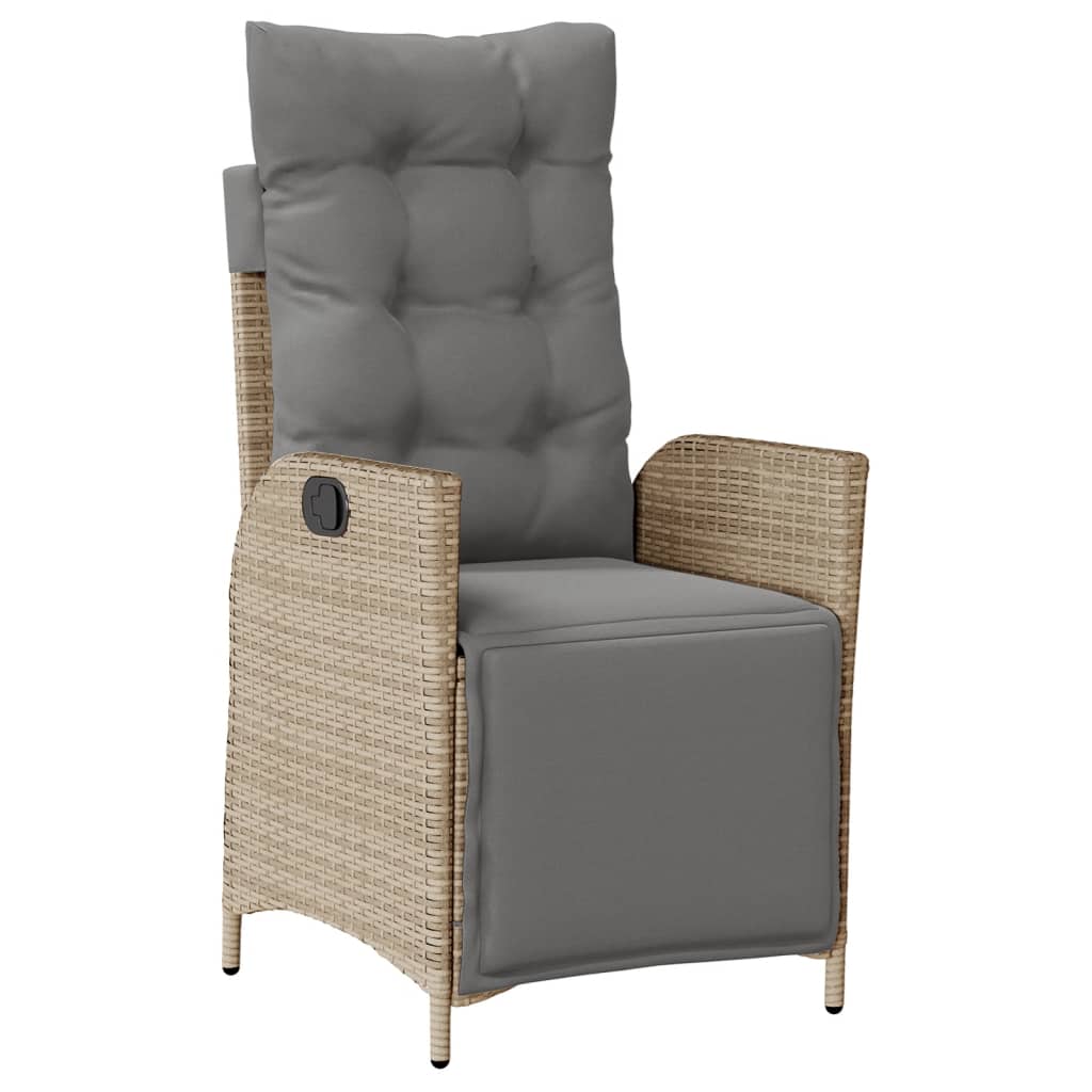 Set Pranzo da Giardino 5 pz con Cuscini Beige Misto Polyrattan - immagine 3