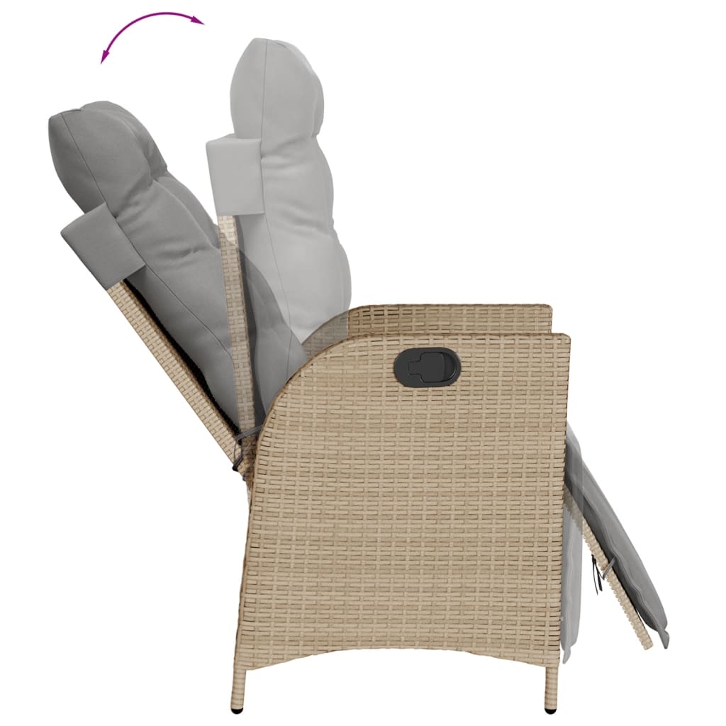 Set Pranzo da Giardino 5 pz con Cuscini Beige Misto Polyrattan - immagine 4