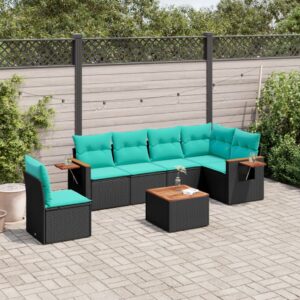 Set Divani da Giardino 6 pz con Cuscini Grigio in Polyrattan