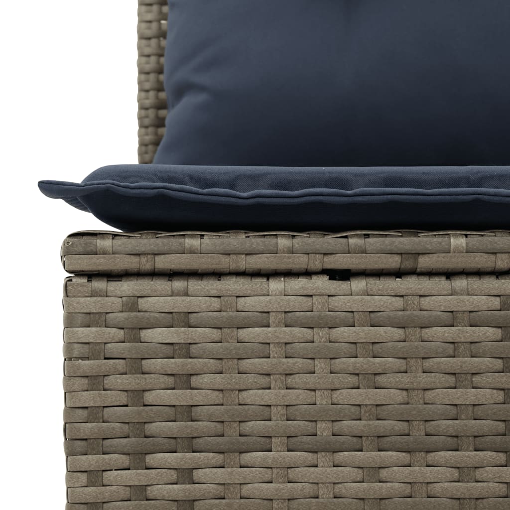 Set Divani da Giardino 7 pz con Cuscini Nero in Polyrattan - immagine 6