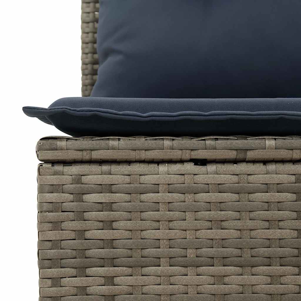 Set Divani da Giardino 7 pz con Cuscini Grigio in Polyrattan - immagine 6