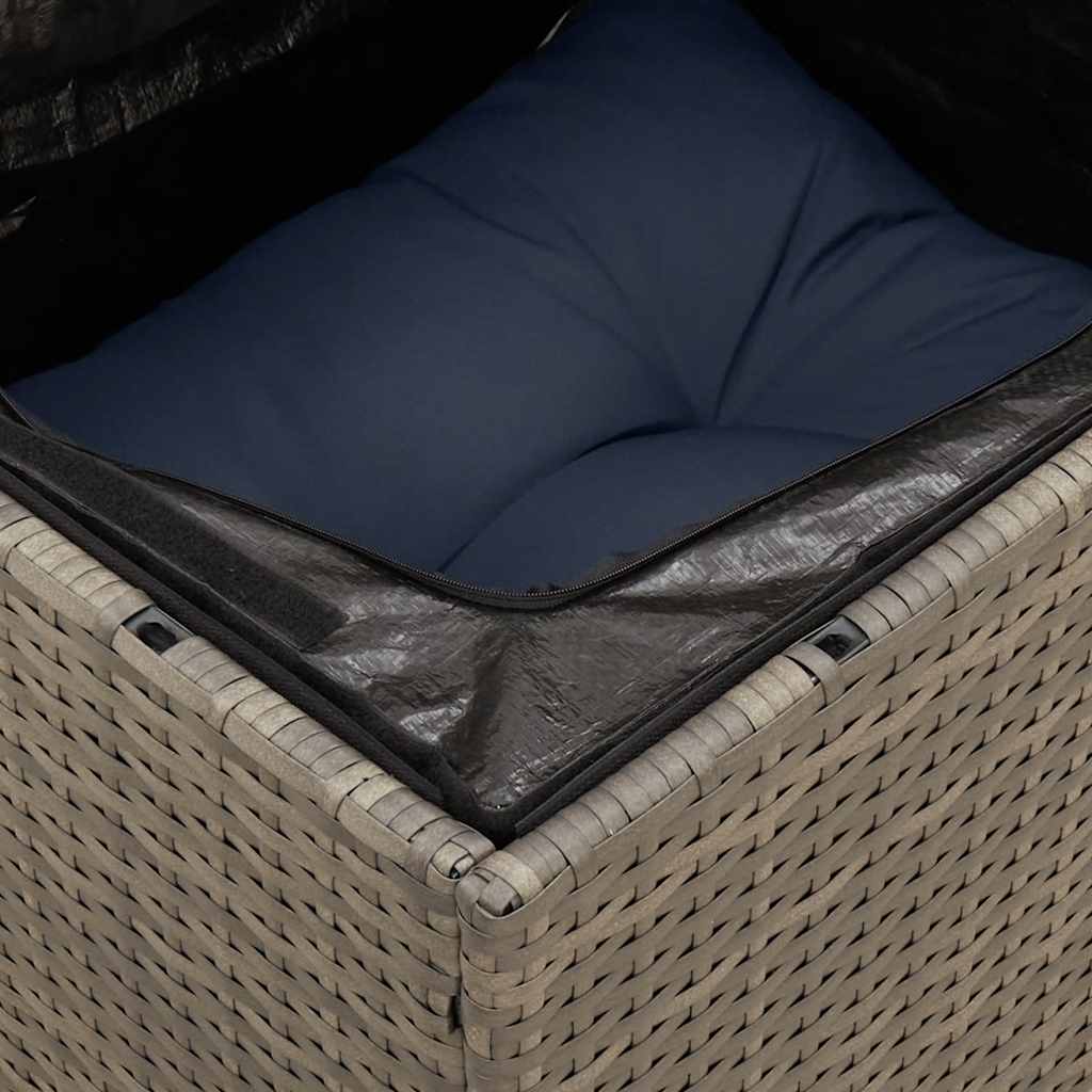 Set Divani da Giardino 9 pz con Cuscini Grigio in Polyrattan - immagine 7