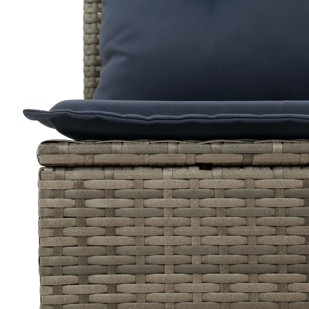 Set Divani da Giardino 13 pz con Cuscini Grigio in Polyrattan - immagine 6