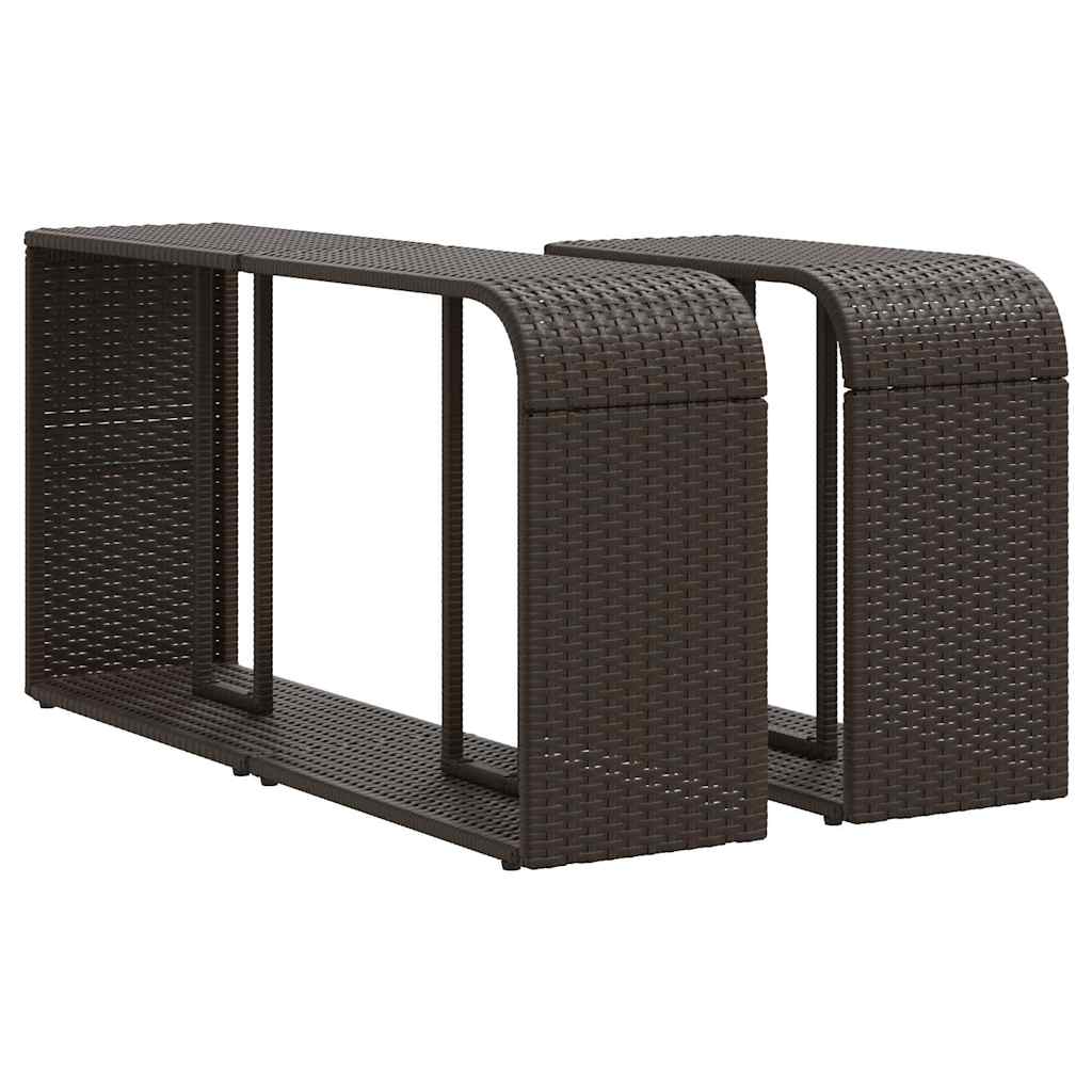 Set Divani da Giardino 11 pz con Cuscini Polyrattan Marrone - immagine 7