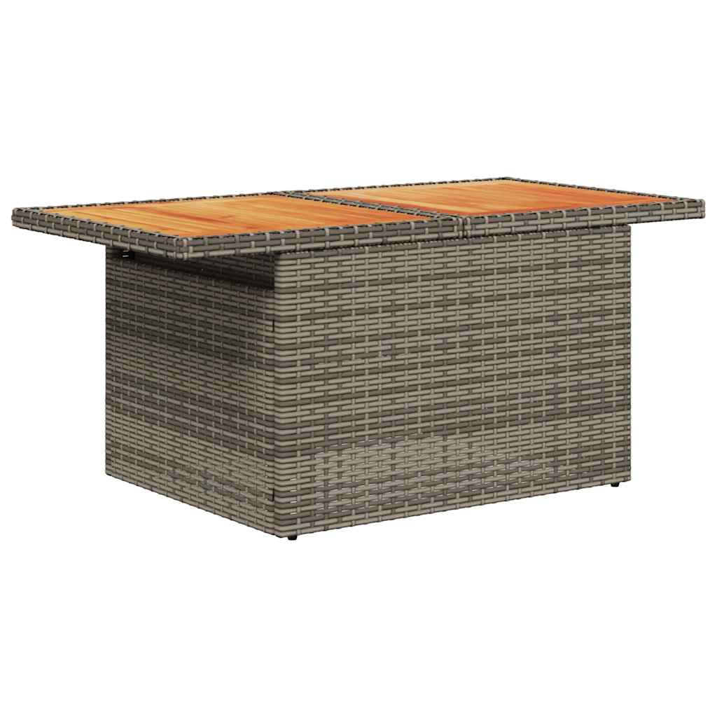 Set Divano da Giardino 6pz con Cuscini Grigio Polyrattan Acacia - immagine 5