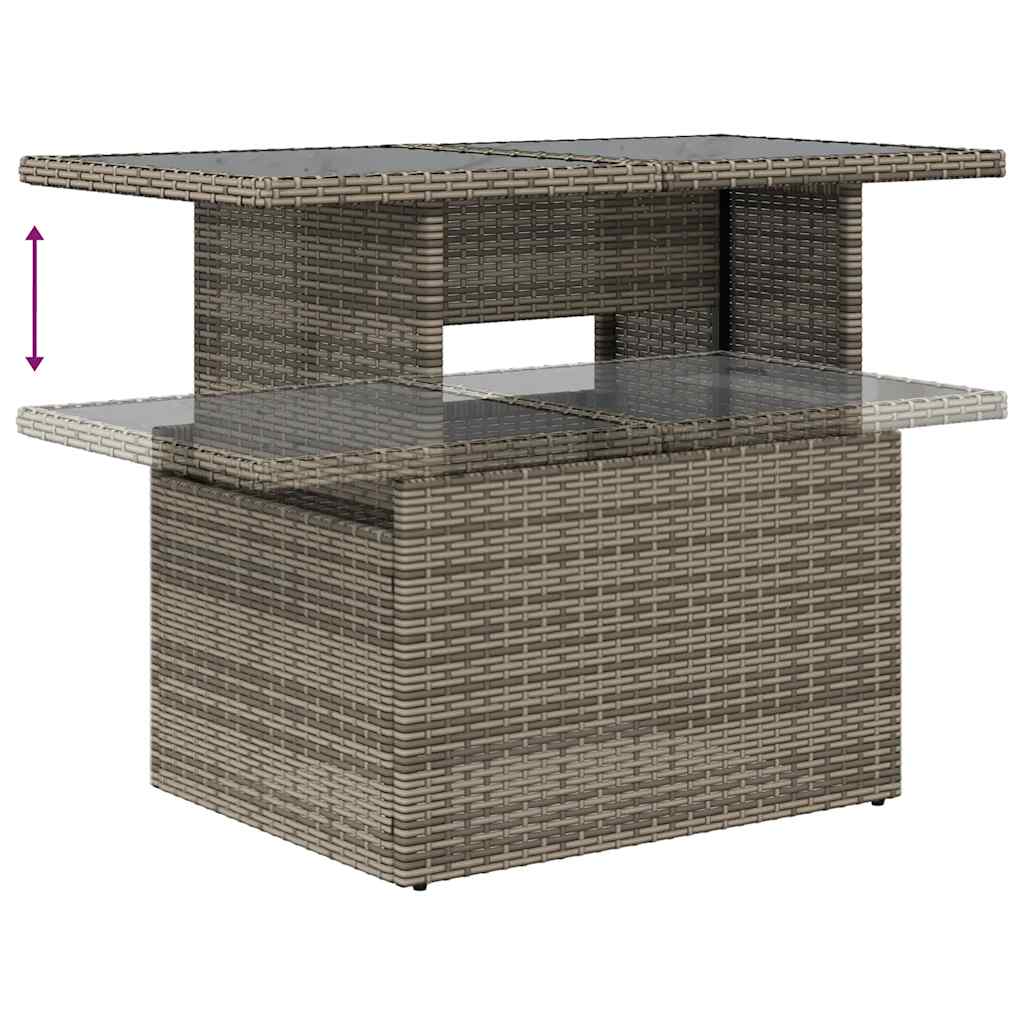 Set Divano Giardino 5 pz con Cuscini Grigio Polyrattan Acacia - immagine 8