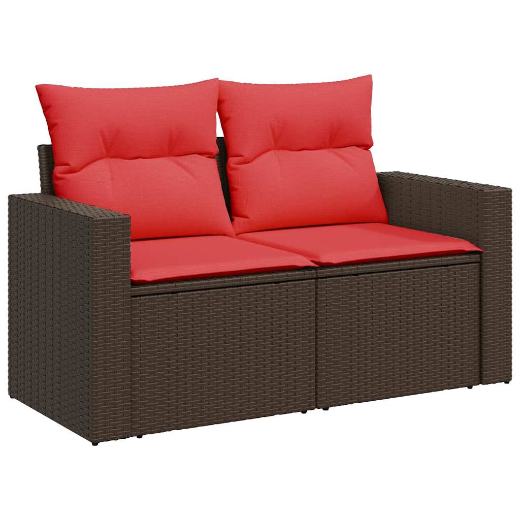 Set Divano Giardino 6 pz con Cuscini Marrone Polyrattan Acacia - immagine 3