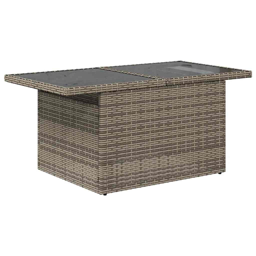 Set Divano da Giardino 9pz con Cuscini Grigio Polyrattan Acacia - immagine 7
