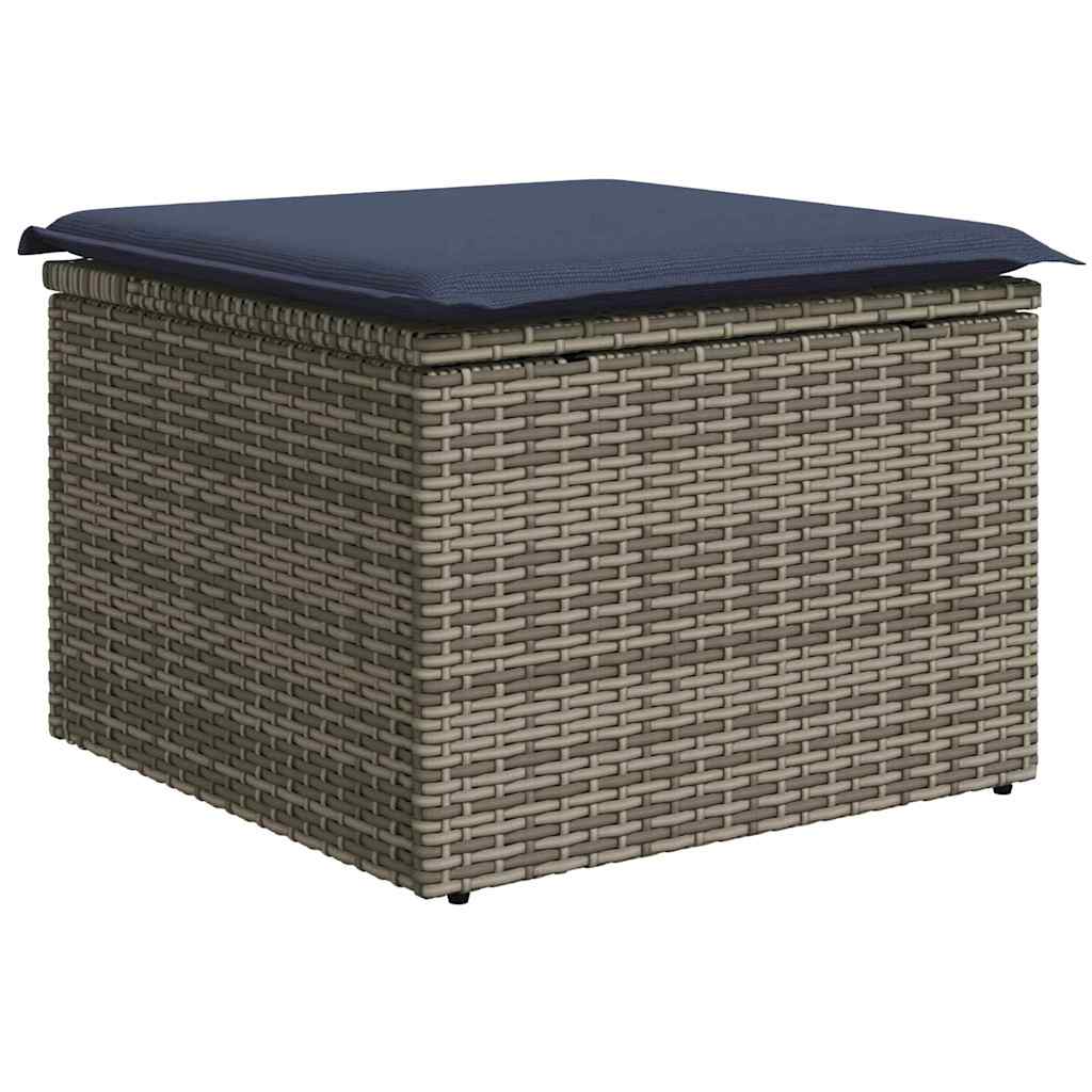 Set Divani da Giardino 7pz con Cuscini Grigio Polyrattan Acacia - immagine 6