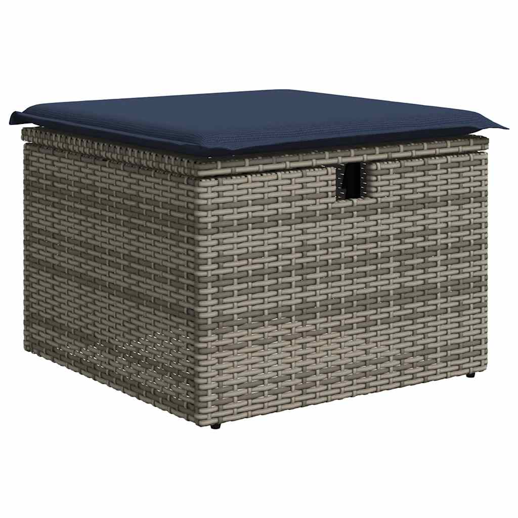 Set Divani Giardino 8 pz con Cuscini Grigio Polyrattan Acacia - immagine 6