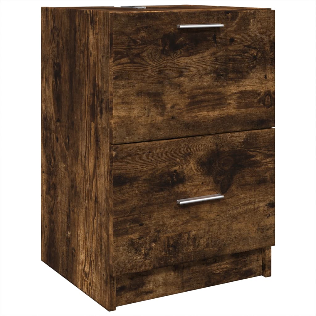 Mobile Lavabo Rovere Fumo 80x33x60 cm in Legno Multistrato - immagine 2
